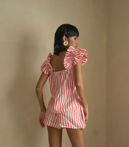 Chilena Ruffle Top and Shorts (Stripes)