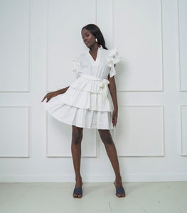Guindilla Layered Mini Dress (White)