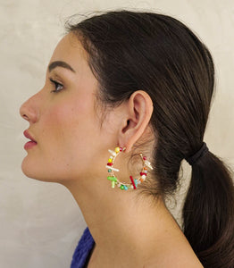 Casera Beaded Hoop Earrings