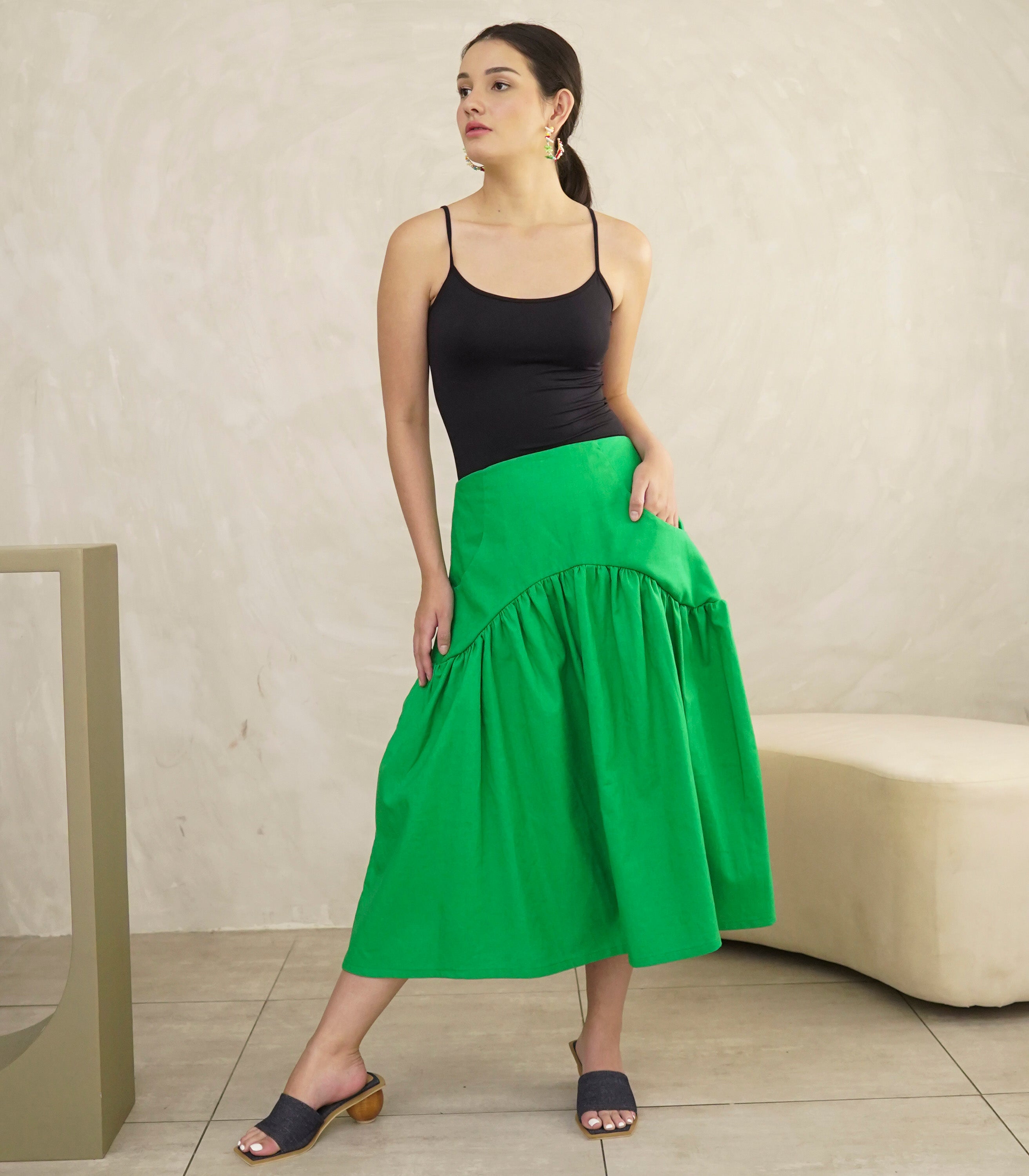 Bossa Midi Skirt (Emerald)