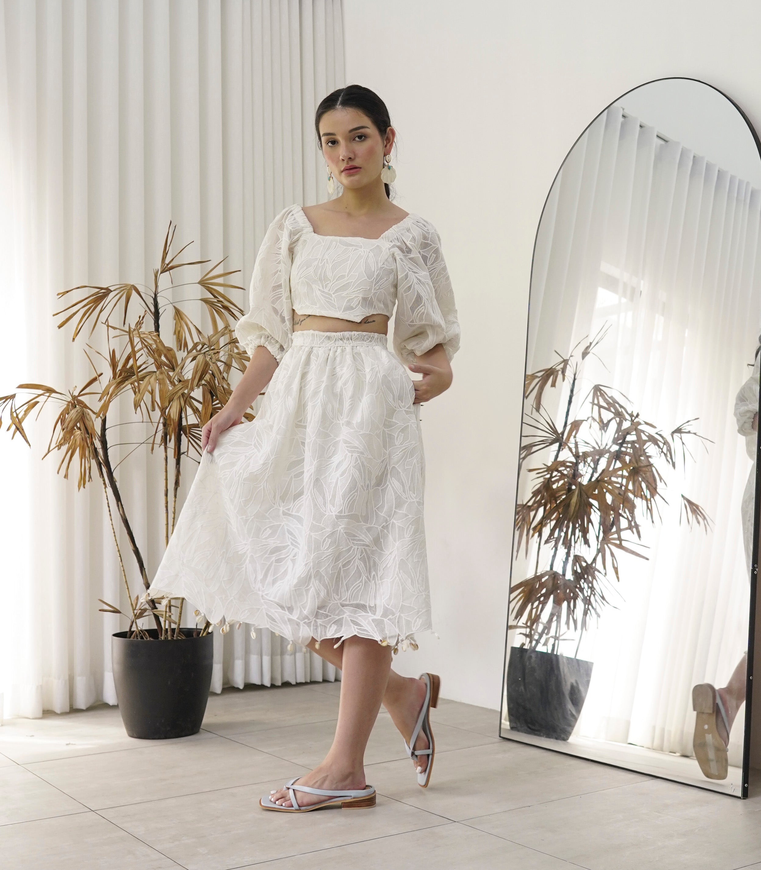 Marquesitas Embroidered Lace Top and Skirt